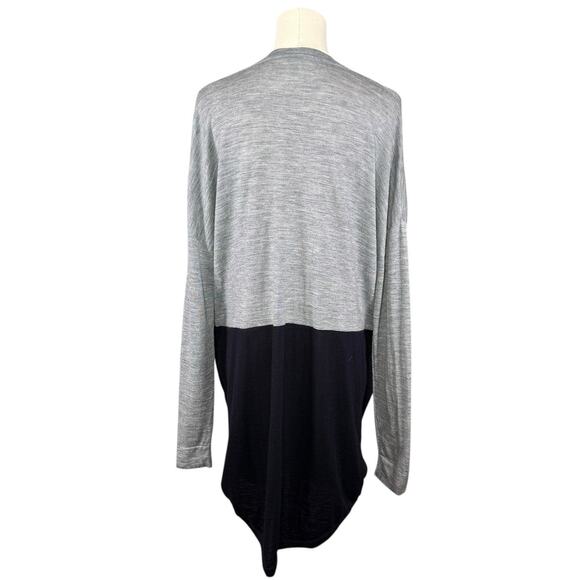 COS Lightweight Wool Cardigan | Gray Black Colorblock Layering Knit Sweater | M - Picture 4 of 12
